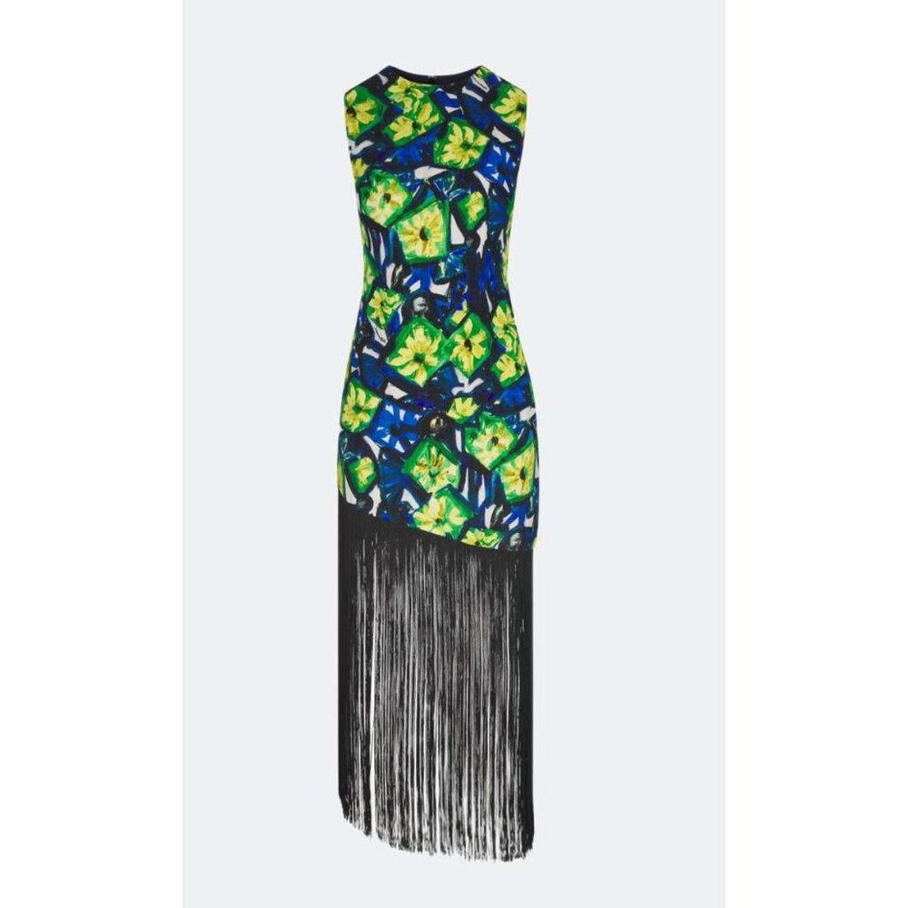 Anthropologie Simon Miller Casablanca Fringe Dress Size XS Abstract Floral Print - Picture 2 of 8